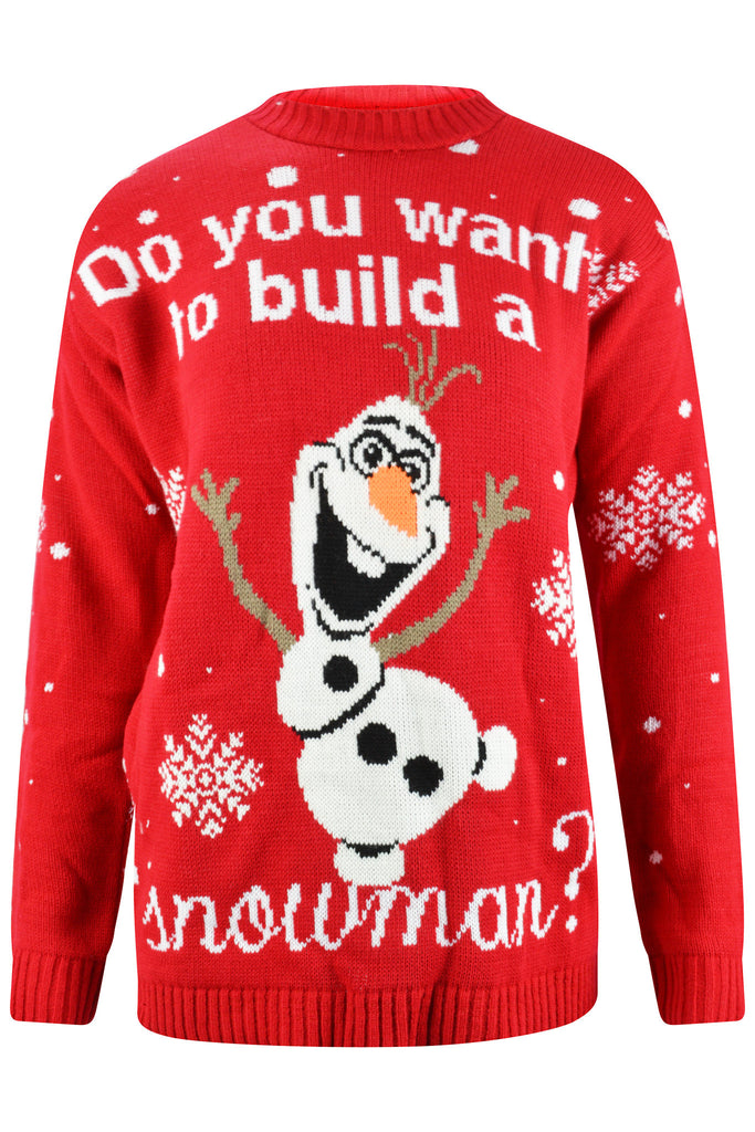 Do You Want to Build A Snowman Olaf Jumper Red
