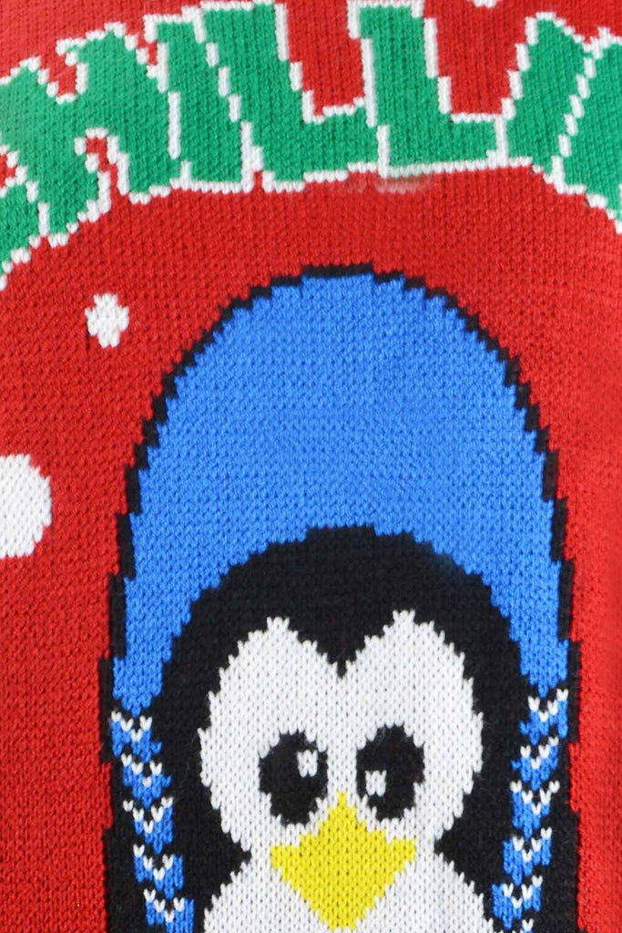 Monty the Penguin Christmas Jumper Red