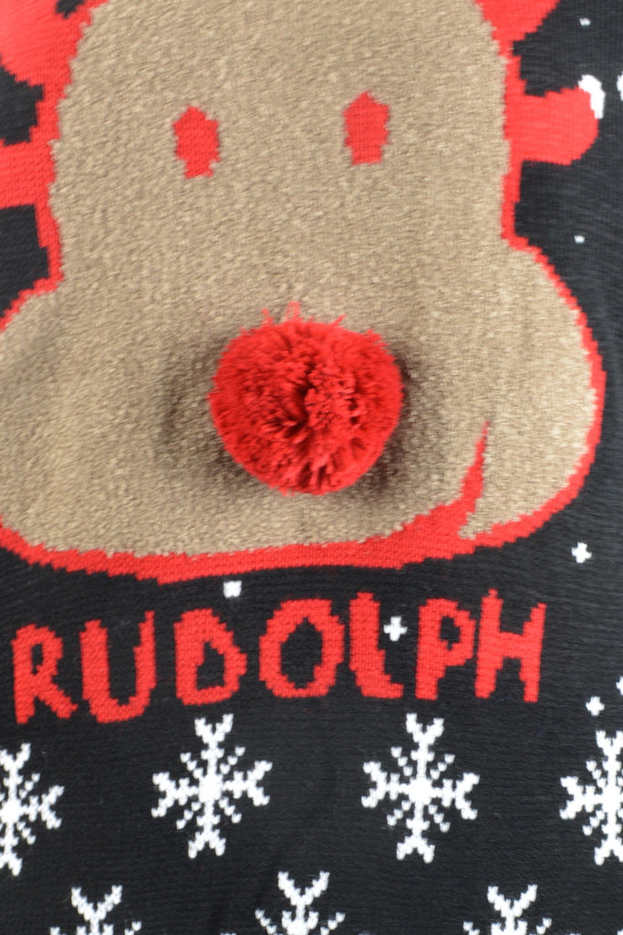 Rudolph Christmas Jumper Black