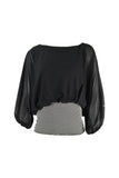 Batwing Chiffon Top with Polka Dots