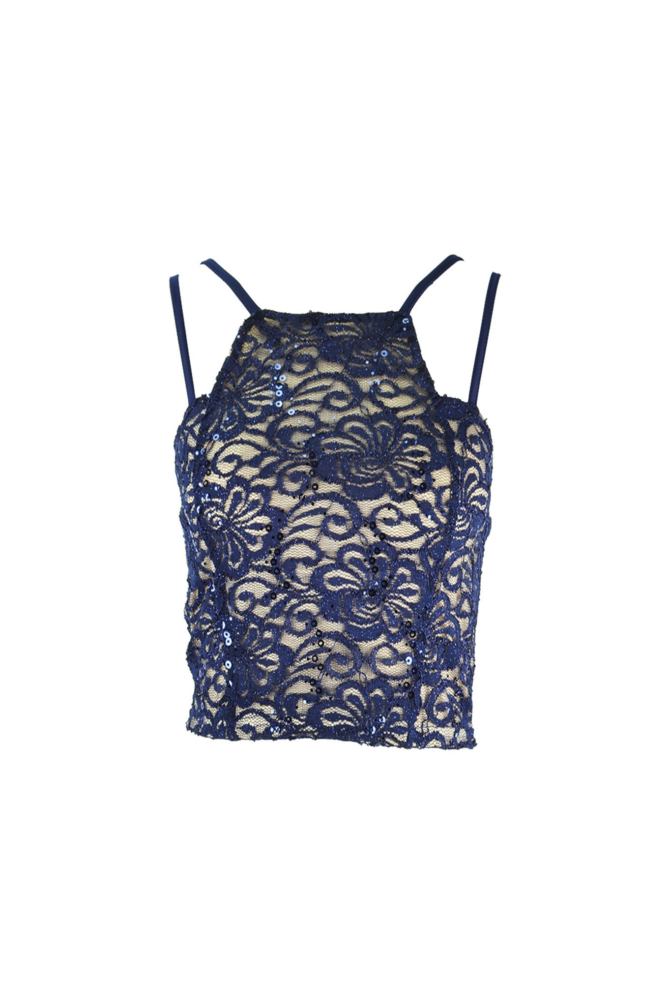 Glitter Lace Crop Top