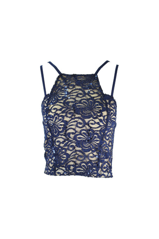 Glitter Lace Crop Top