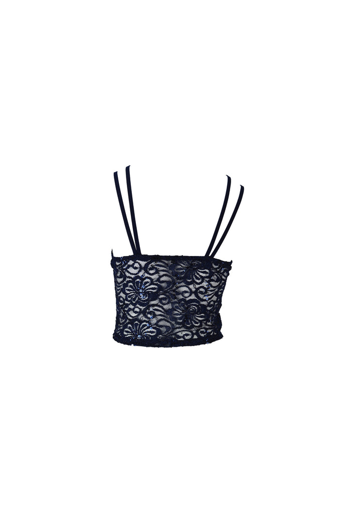 Glitter Lace Crop Top