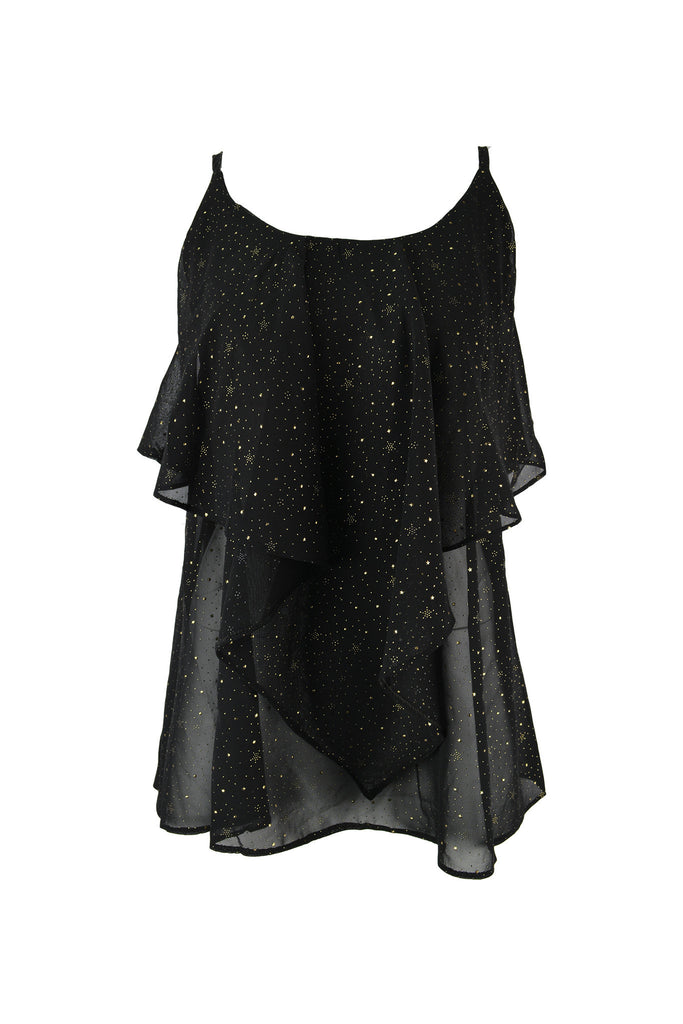 Chiffon Gold Star Effect Top