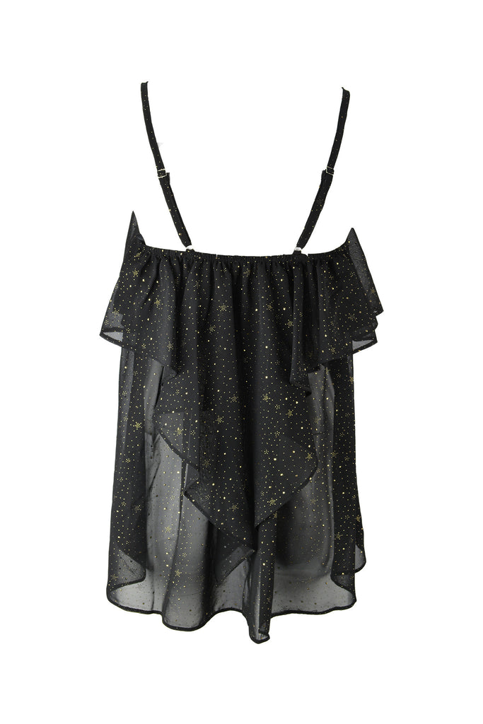 Chiffon Gold Star Effect Top