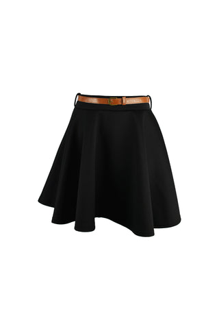 Belted Skater Skirt