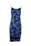 Bodycon Cami Midi Dress Blue and Black