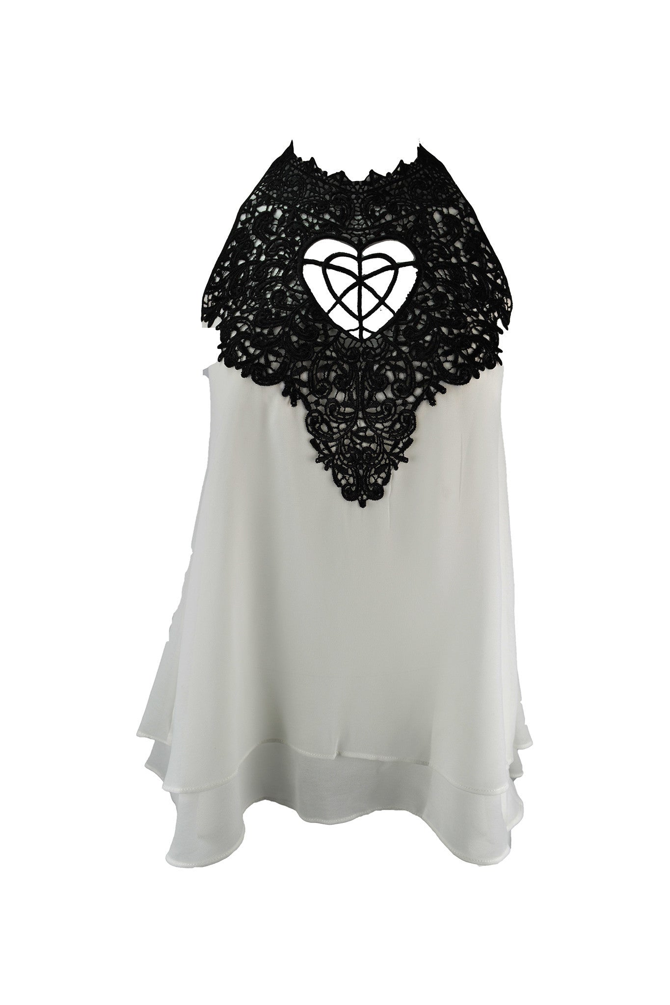 Chiffon Lace Halterneck