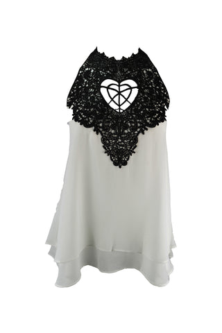 Chiffon Lace Halterneck