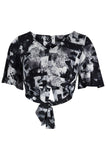 Monochrome Floral Crop Top
