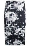 Monochrome Floral Midi Skirt