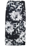 Monochrome Floral Midi Skirt