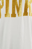 Cream 'Pink' Motif T-Shirt