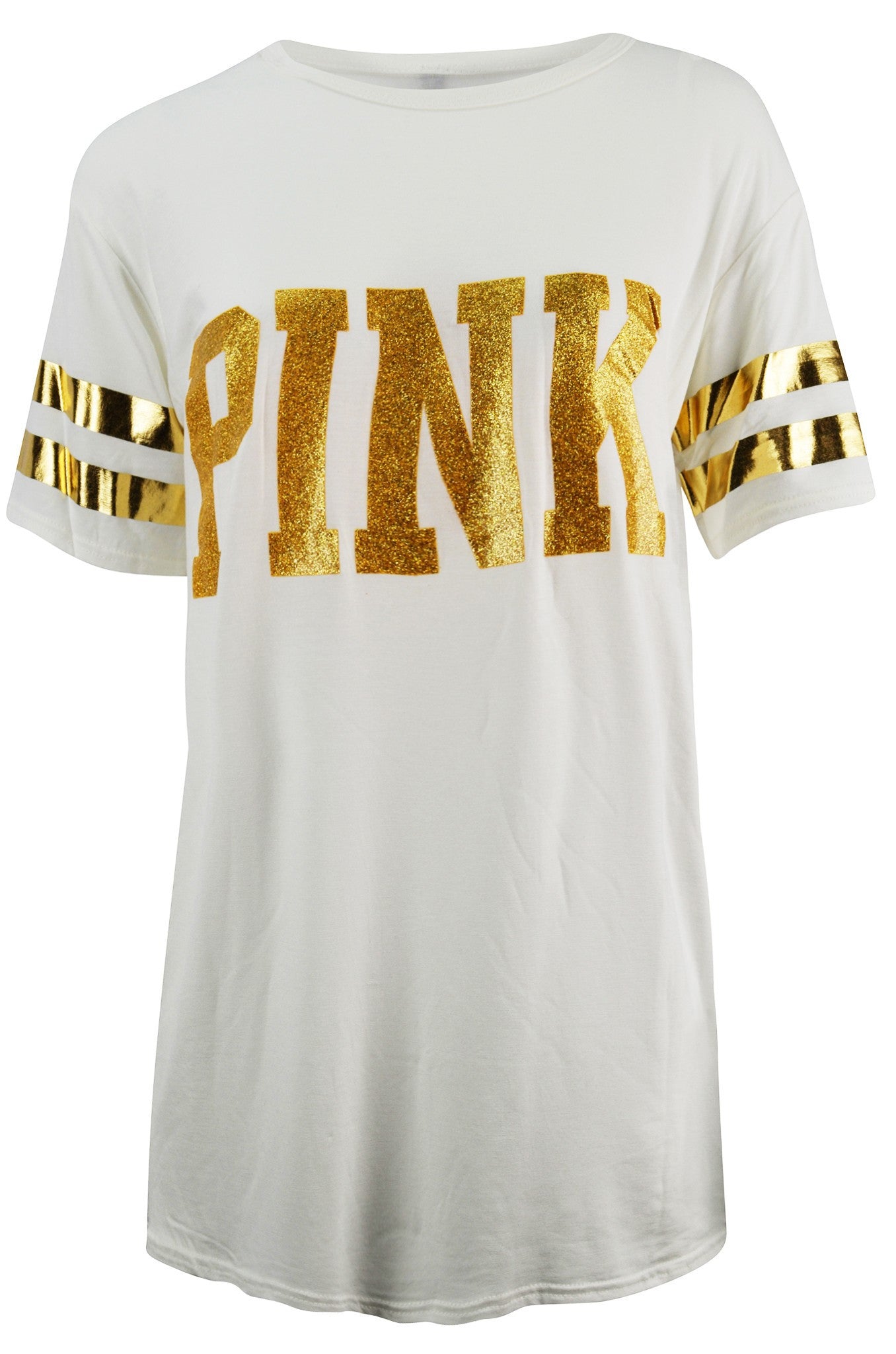 Cream 'Pink' Motif T-Shirt