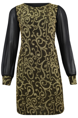 Gold Chiffon Dress