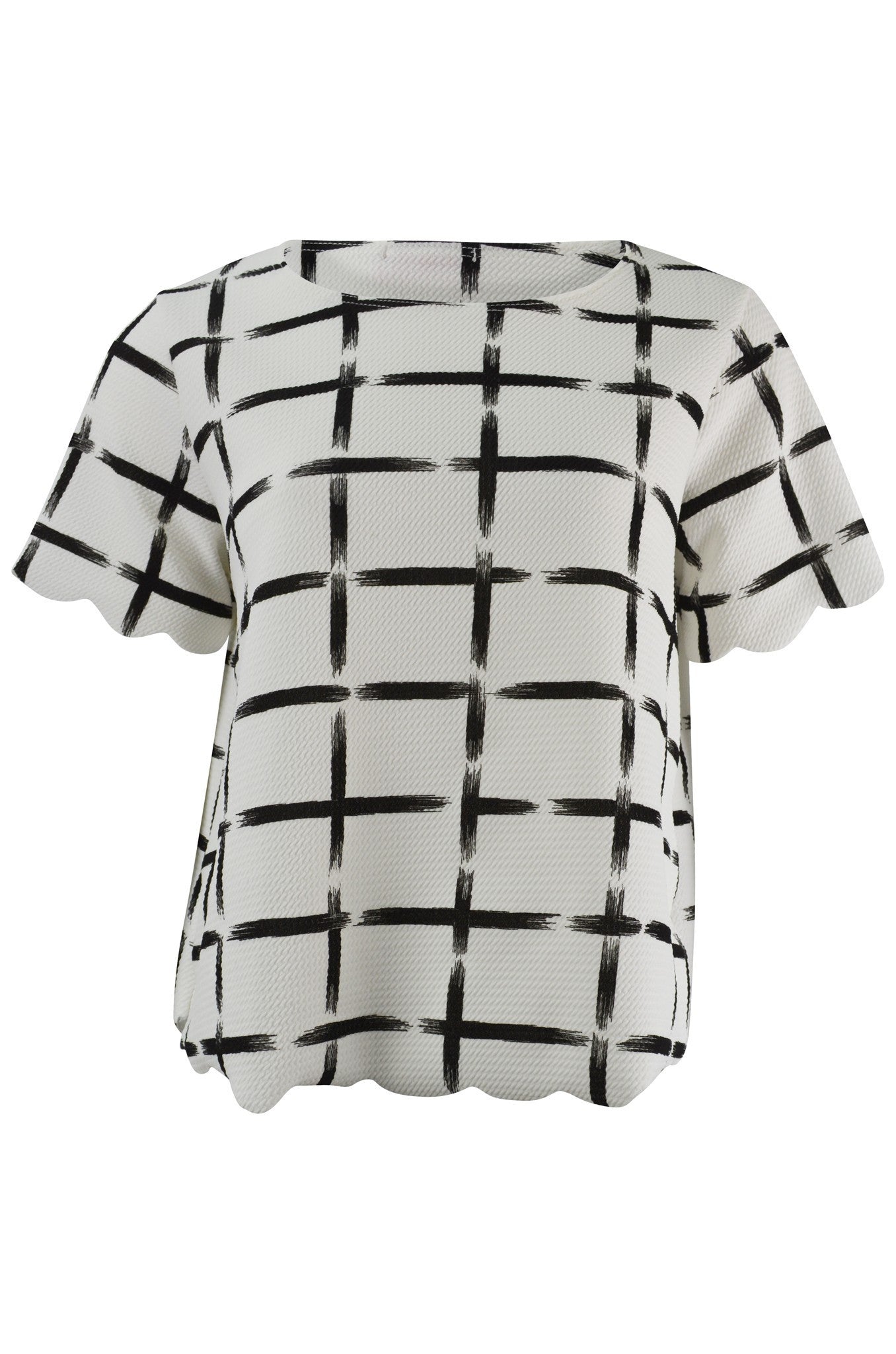 Cream Cross Effect Top