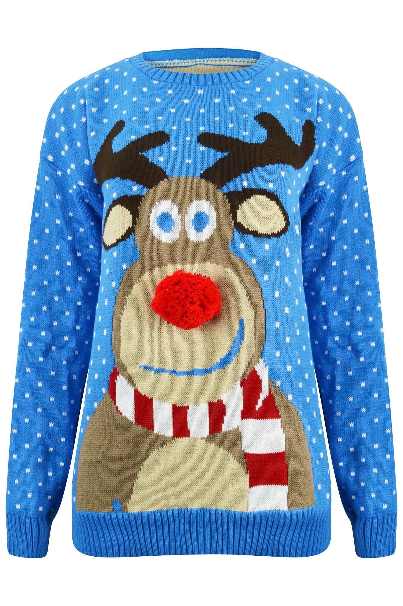 Rudolph Pom Pom Nose Blue