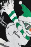Skiing Snowman Christmas Jumper Black
