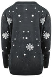 Skiing Snowman Christmas Jumper Black