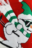 Skiing Snowman Christmas Jumper Red