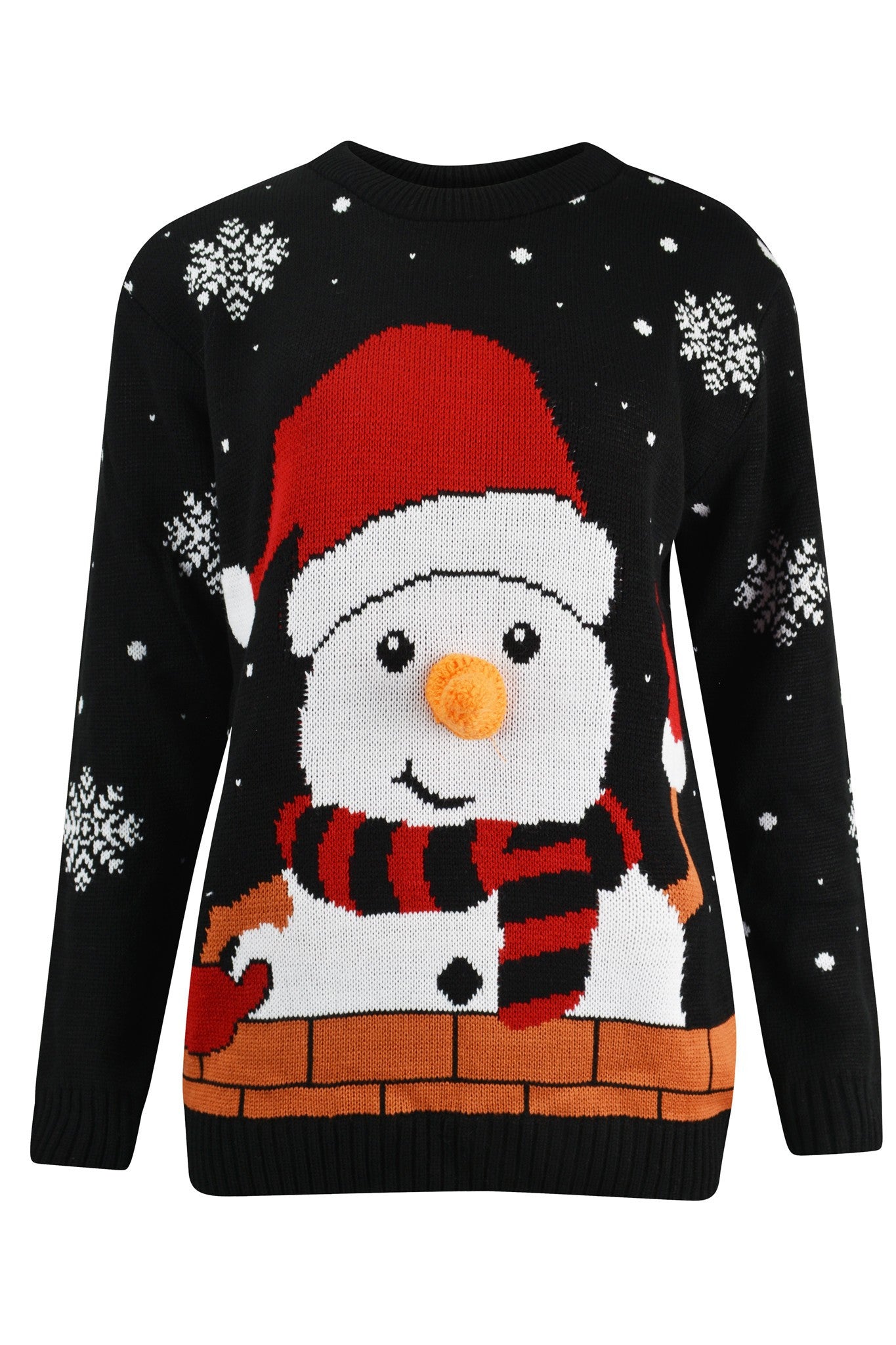 Snowman Christmas Jumper Black