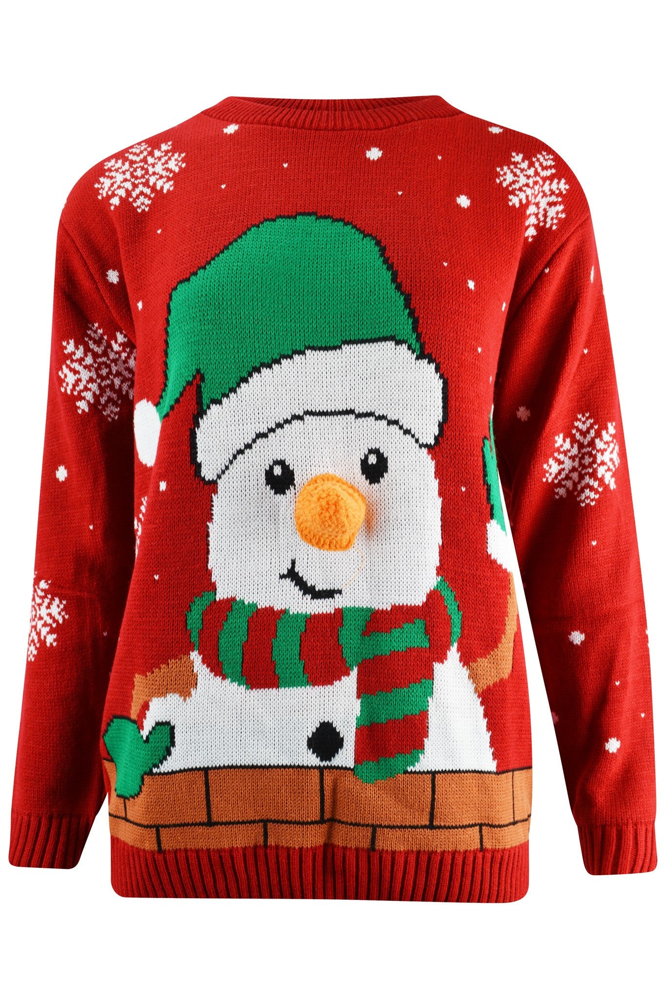 Snowman Christmas Jumper Red