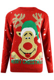 Rudolph Googly Eyes Christmas Jumper Red