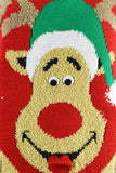 Rudolph Googly Eyes Christmas Jumper Red