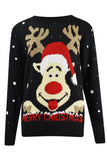 Rudolph Googly Eyes Christmas Jumper Black