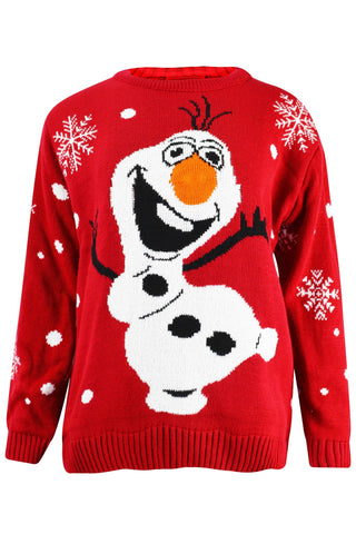 Kids Olaf Christmas Jumper Red