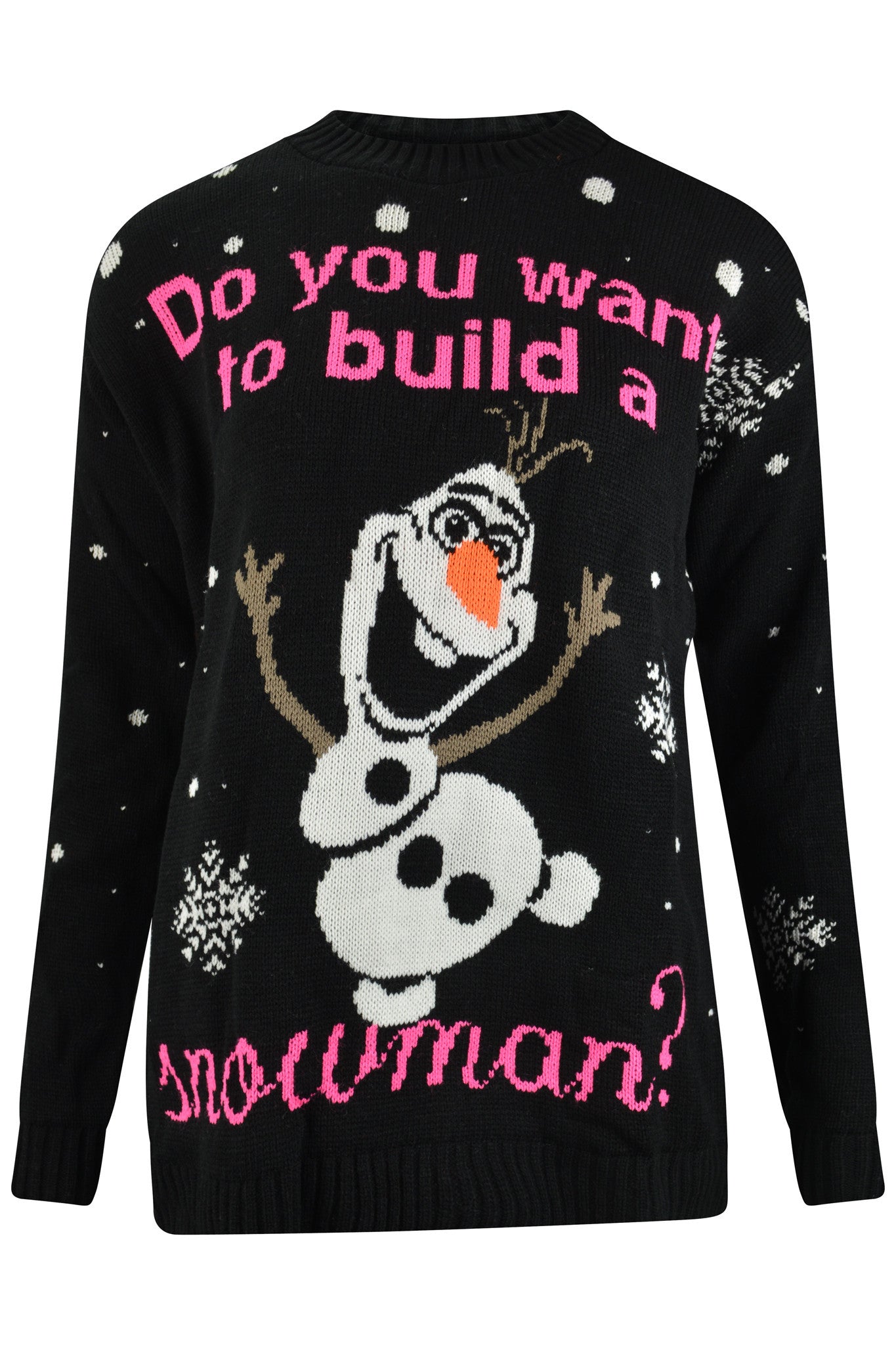 Do You Want to Build A Snowman Olaf Jumper Black