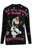 Do You Want to Build A Snowman Olaf Jumper Black