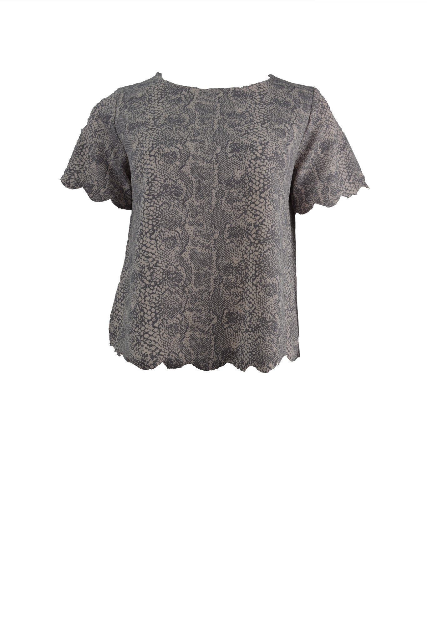 Snakeskin Scalloped Top