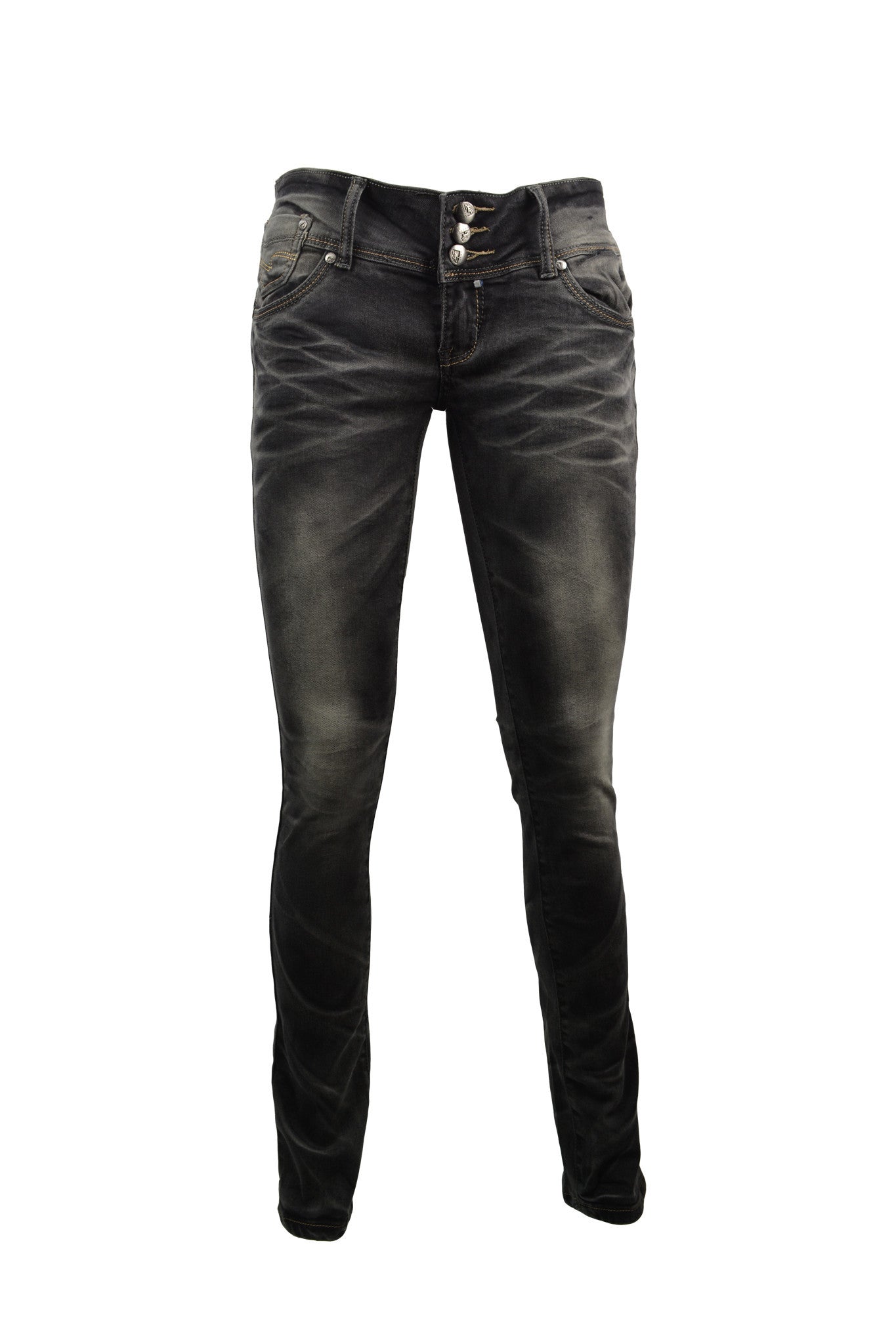 Faded Grey Jeans Crease Effect