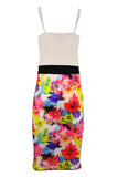 Two Tone Floral Midi Dress