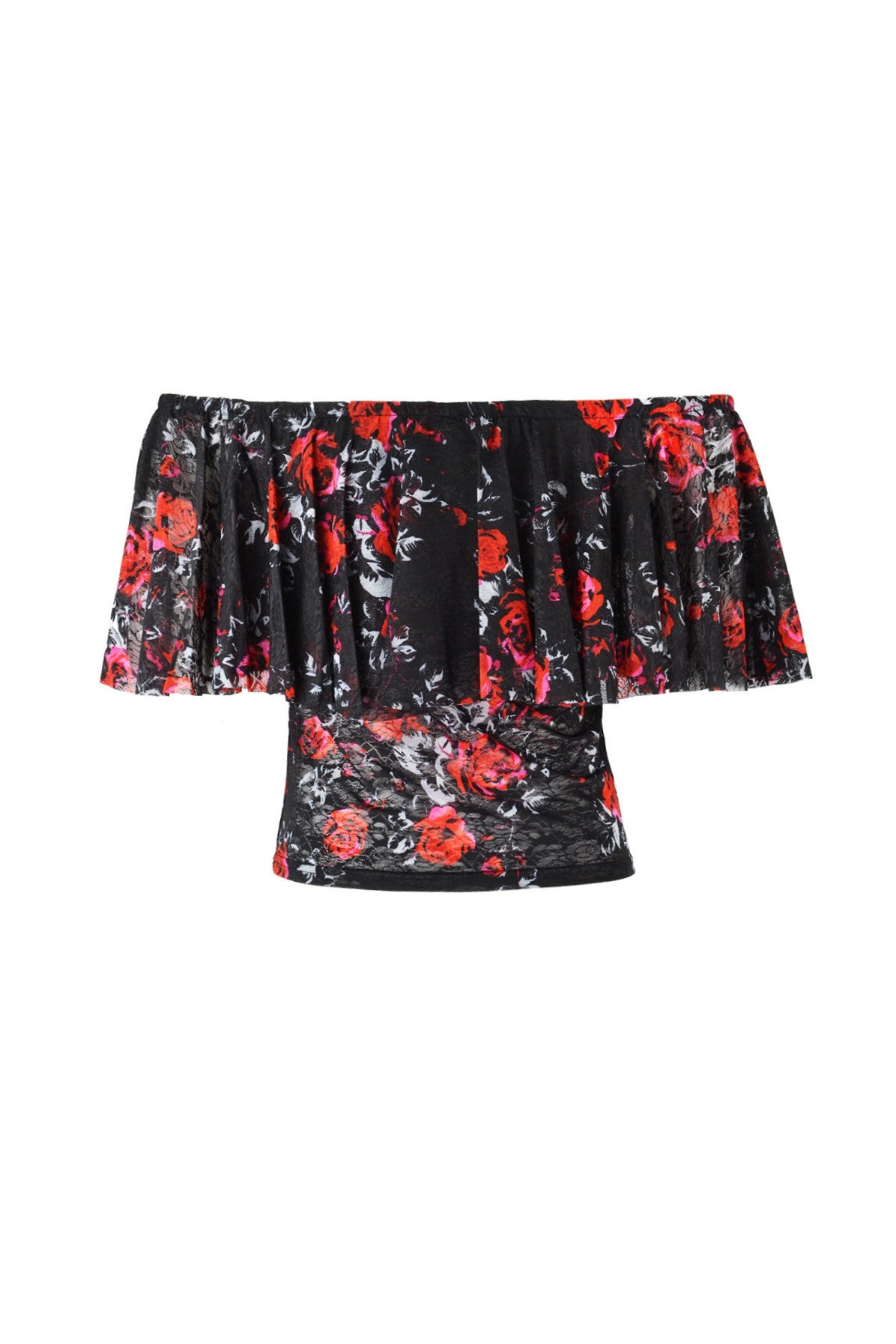 Floral Off The Shoulder Crop Top