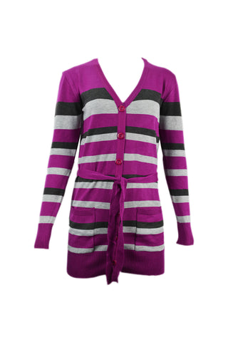Striped Long Cardigan