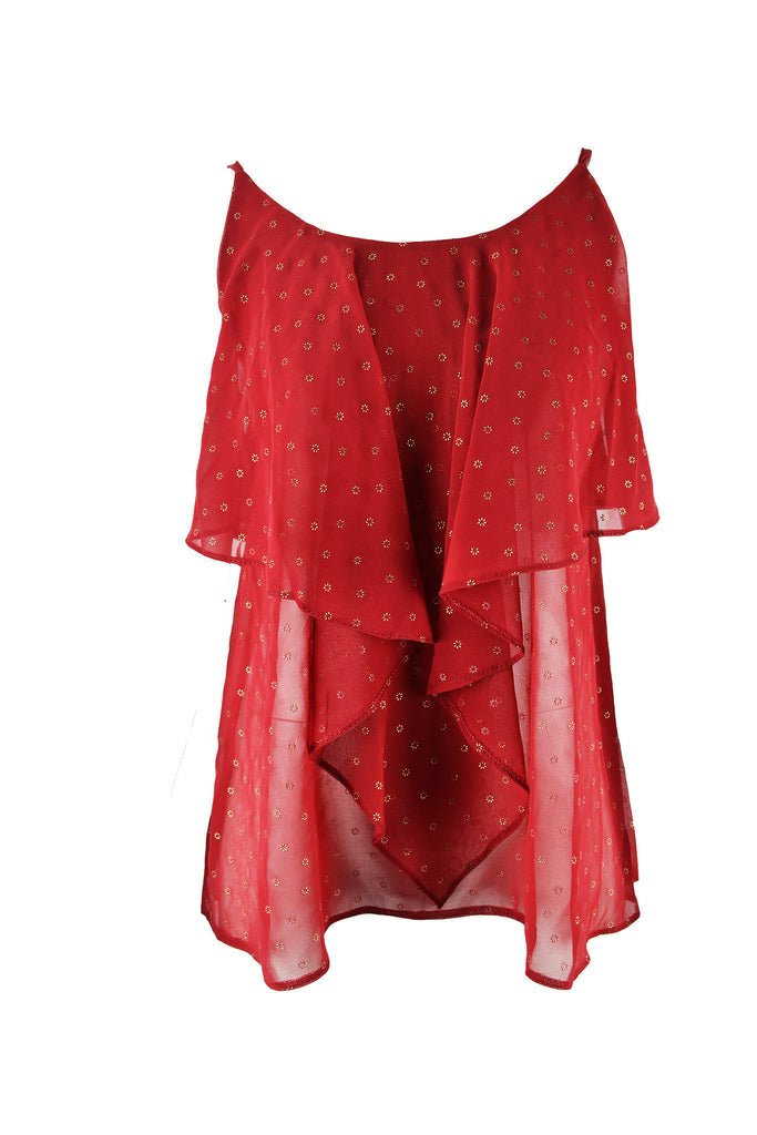 Chiffon Gold Star Effect Top