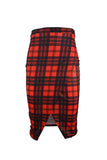 Tartan Crossover Midi Skirt