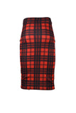 Tartan Crossover Midi Skirt