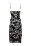 Bodycon Cami Midi Black and White Floral