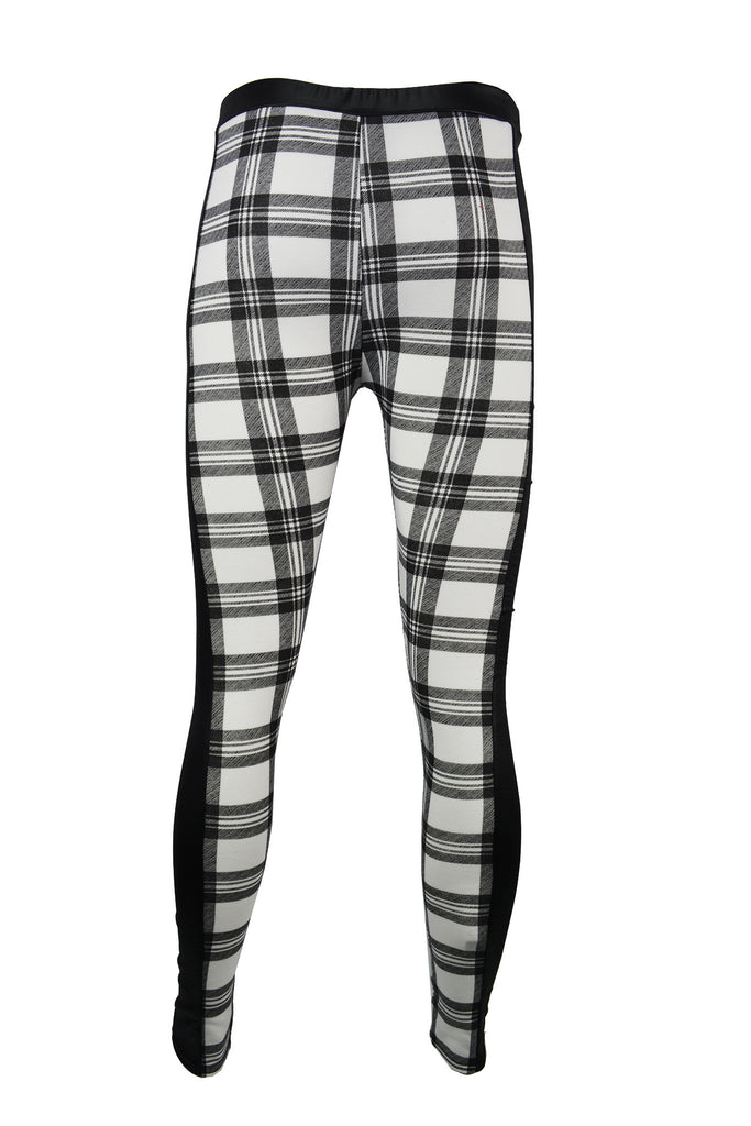 Wet Look Check Leggings