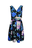 V Neck Floral Skater Dress