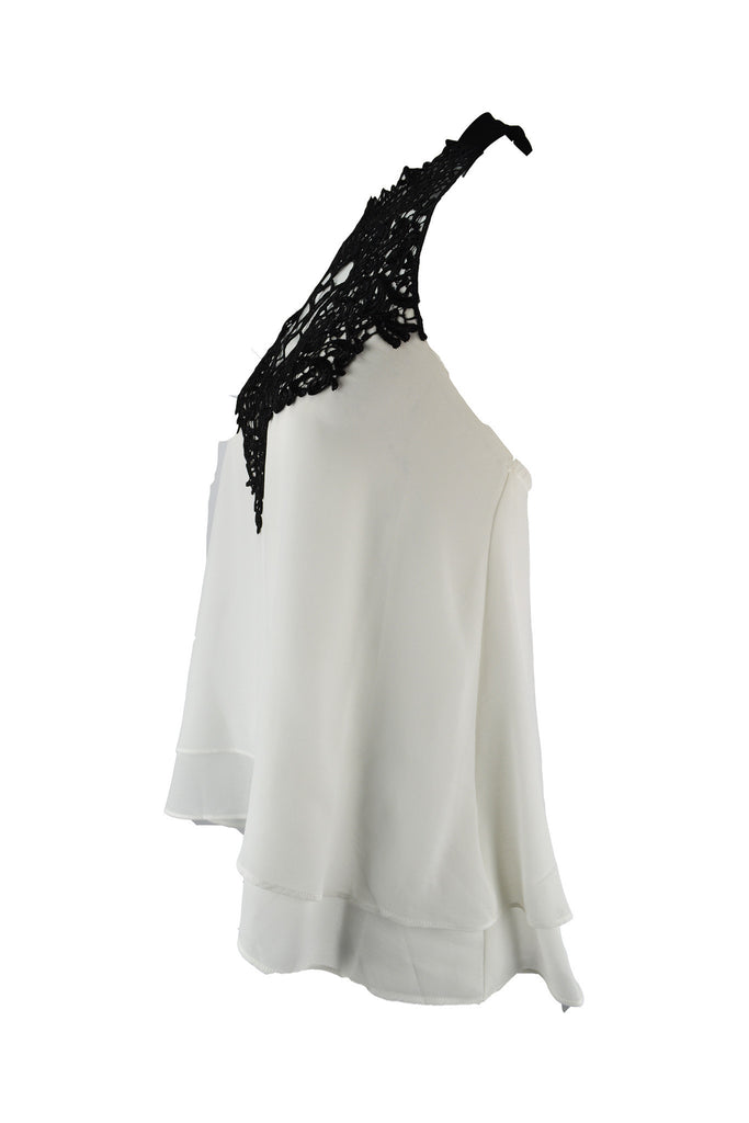 Chiffon Lace Halterneck