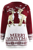 Reindeer Merry Christmas Jumper Maroon