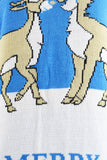 Reindeer Merry Christmas Jumper Blue