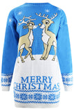 Reindeer Merry Christmas Jumper Blue
