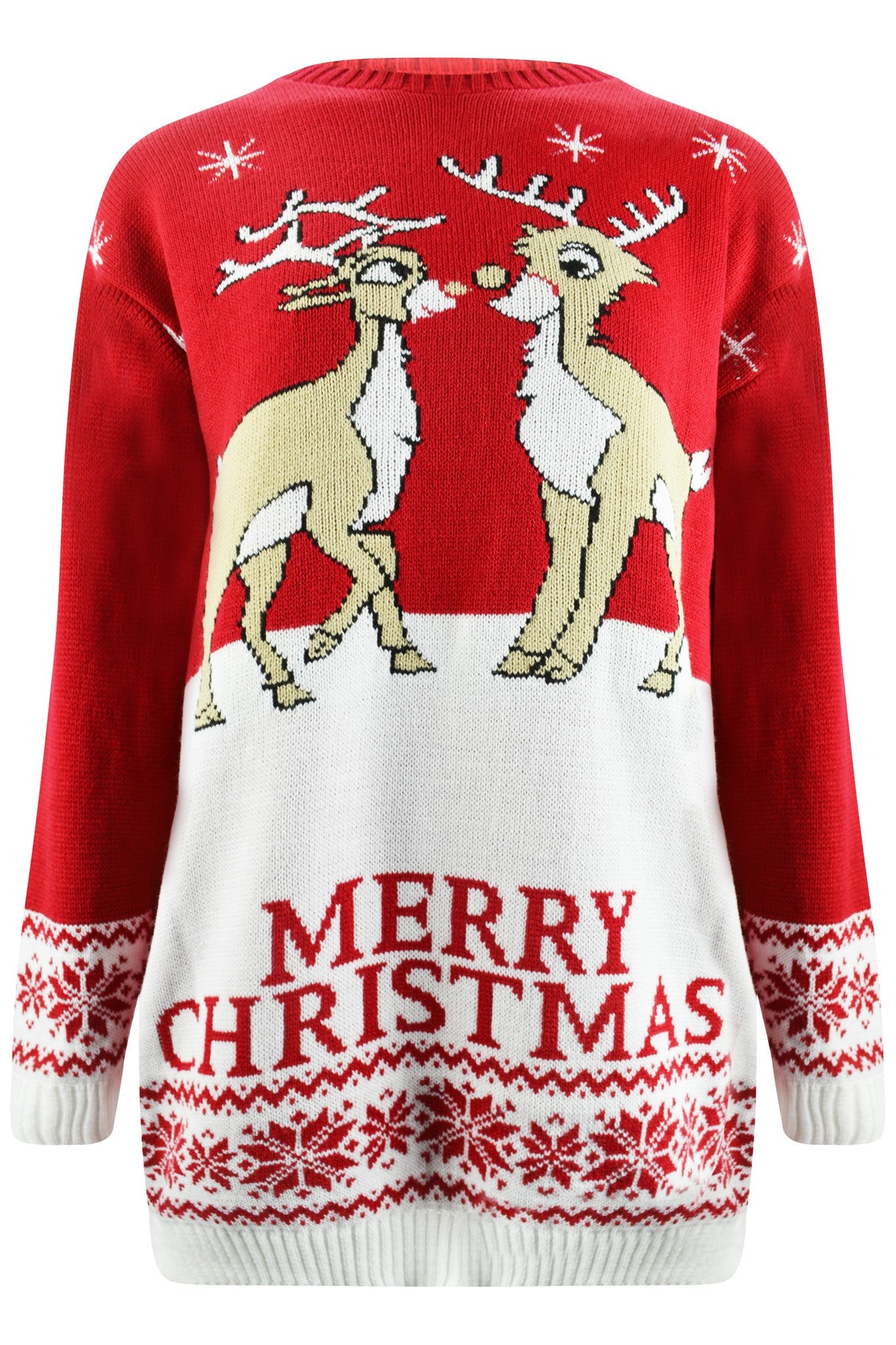 Reindeer Merry Christmas Jumper Red