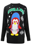 Monty the Penguin Christmas Jumper Black
