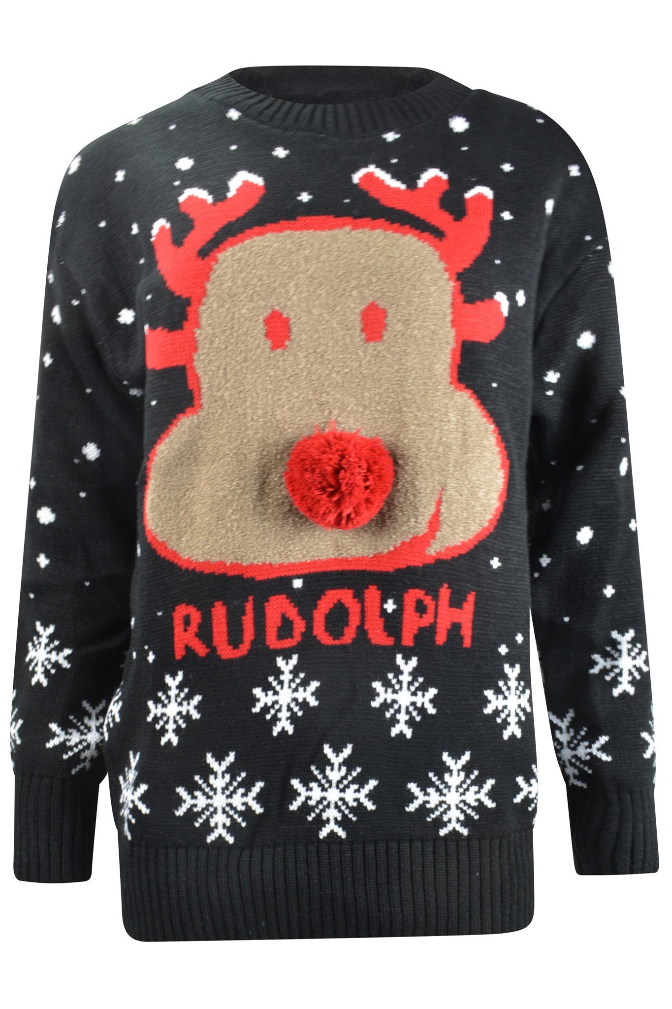 Rudolph Christmas Jumper Black